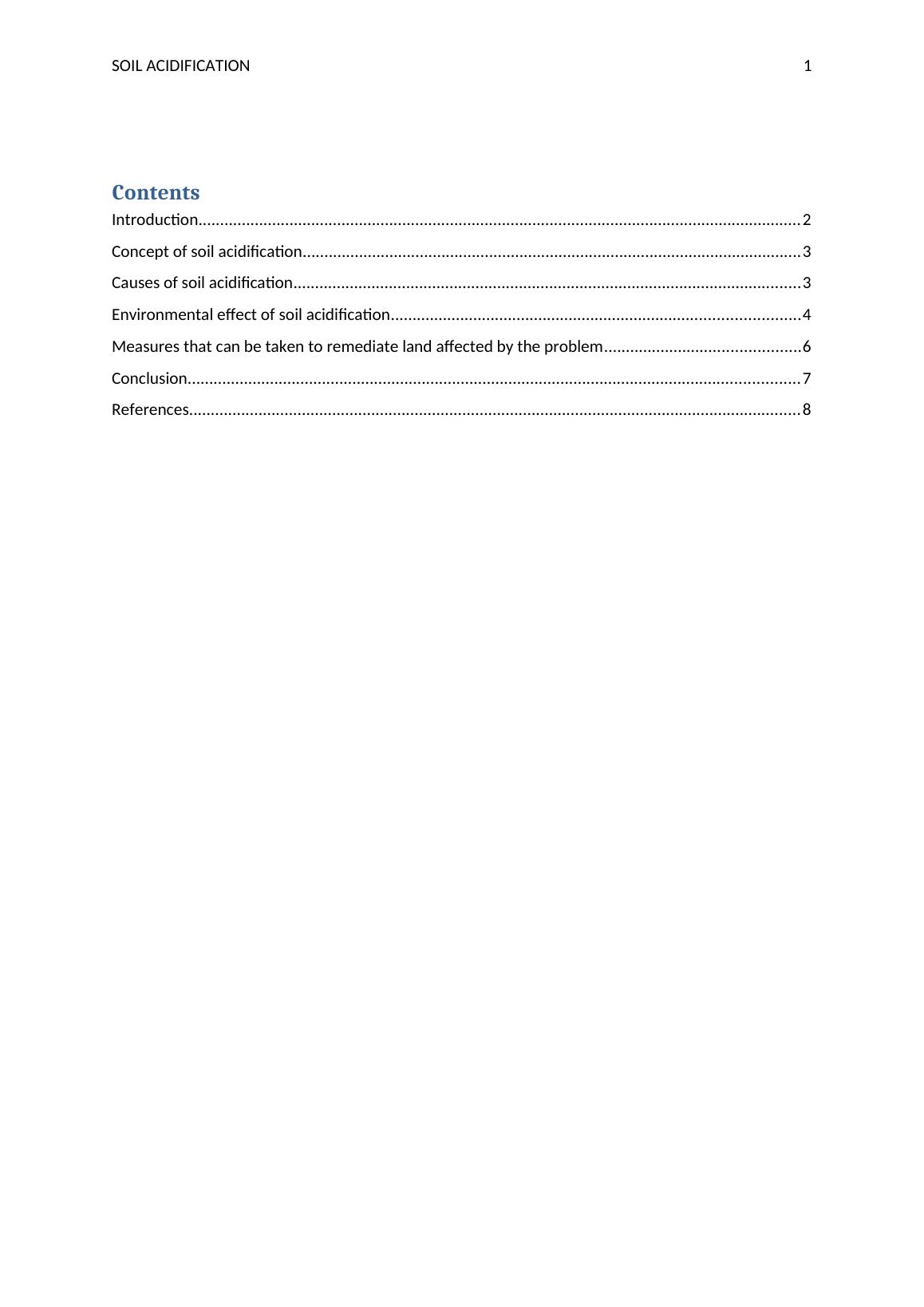 Soil Acidification: Causes, Effects and Remediation Measures