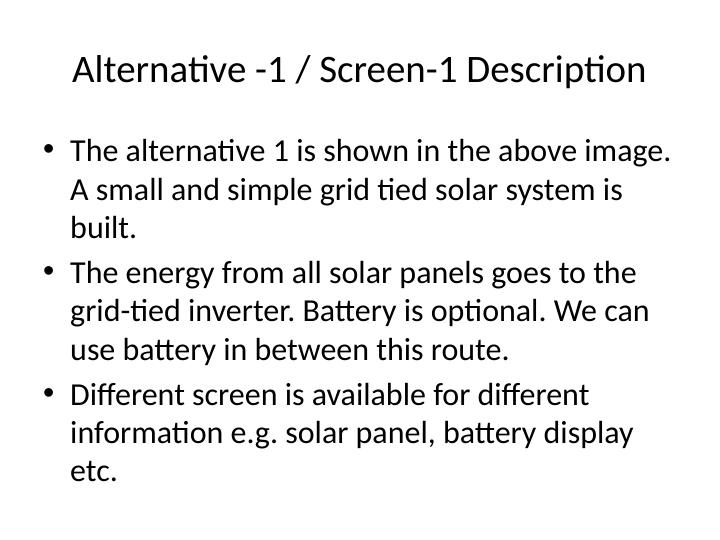 The Solar Home Management: Comparison of Alternative 1 and Alternative 2_3
