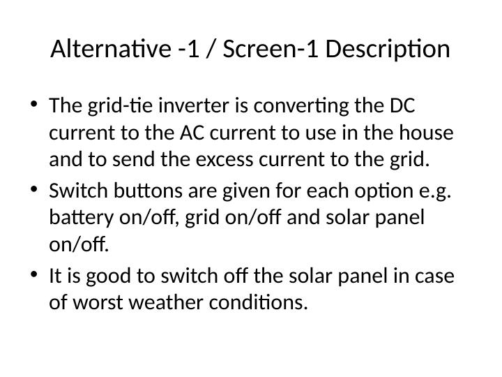 The Solar Home Management: Comparison of Alternative 1 and Alternative 2_4
