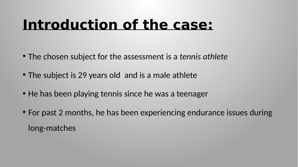 Sports and Exercise Program for Tennis Athlete: Endurance Issues and Periodisation Plan_2