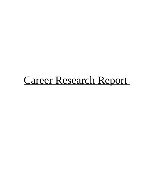 Career Research Report on Sports Marketing_1