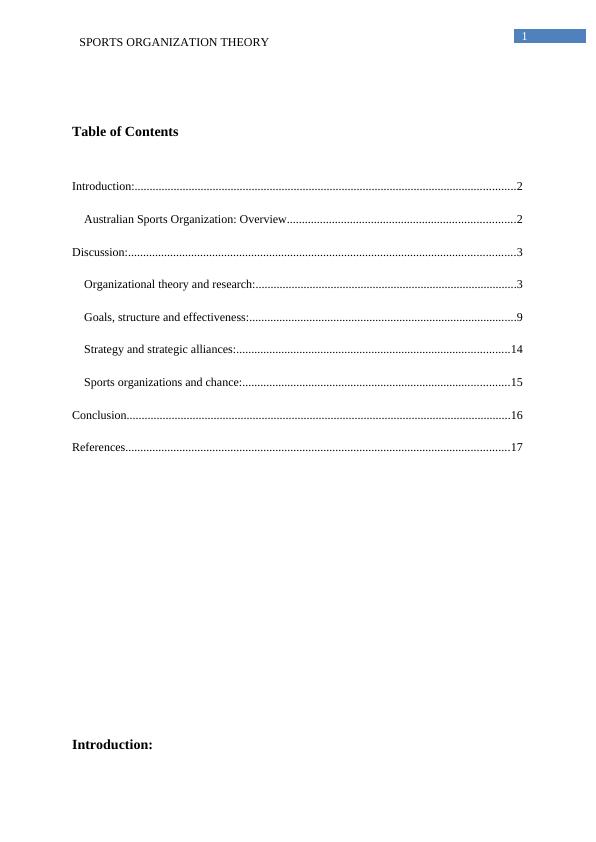 Sports Organization Theory Understanding the Australian Sports Commission