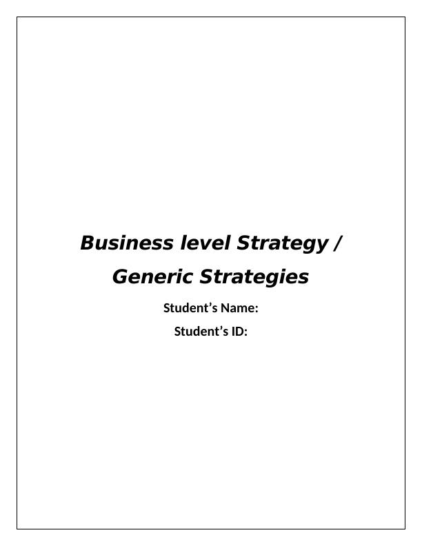 Business Level Strategy for Spotify Technology_1