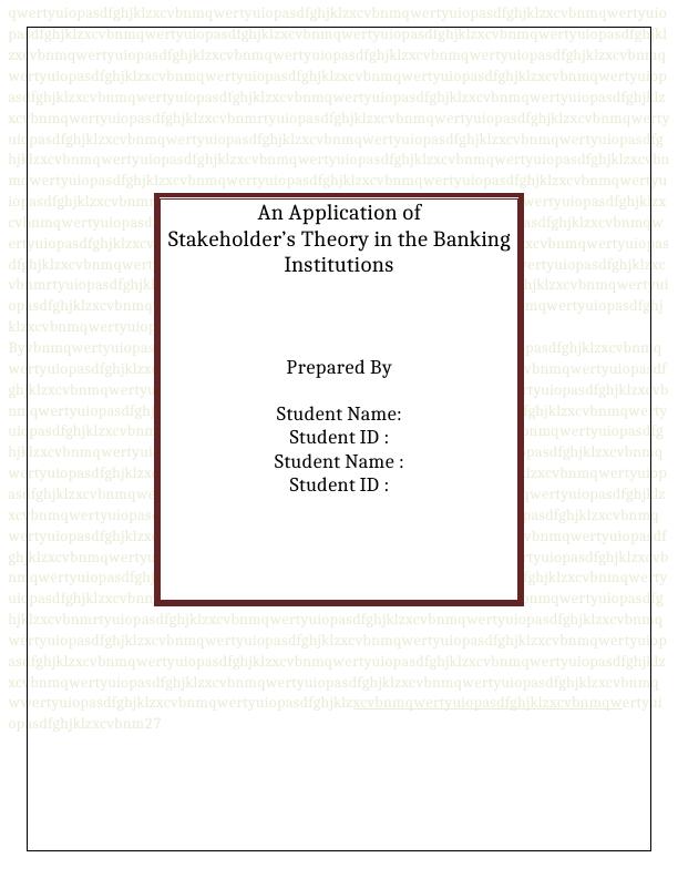 Application of Stakeholder’s Theory in Banking Institutions_1
