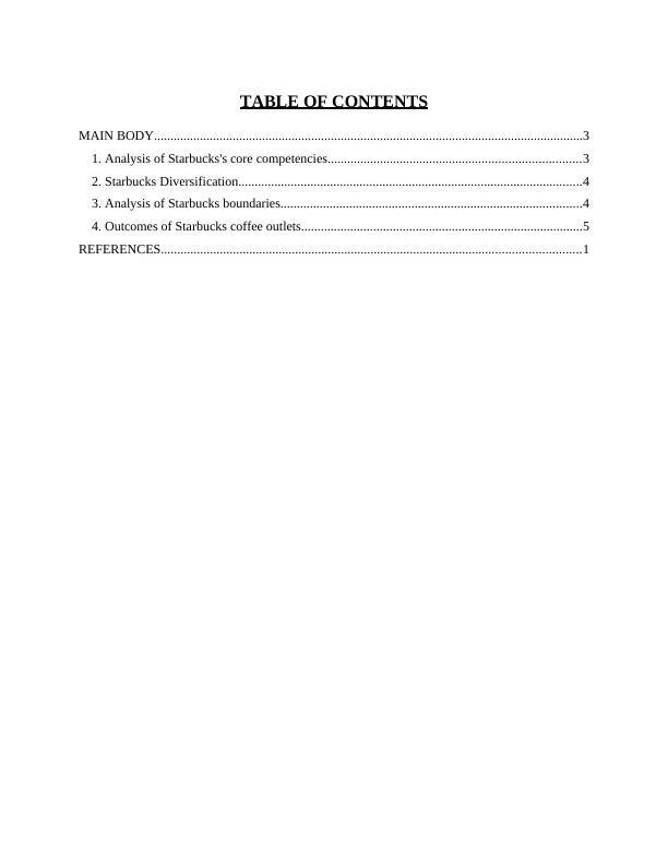 Analysis of Starbucks's Core Competencies, Diversification, Boundaries ...