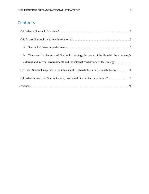 Analysis Of Starbucks Strategy And Financial Performance