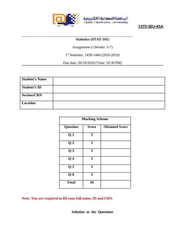 Statistics Assignment-2 (Weeks: 5-7) | Desklib_1