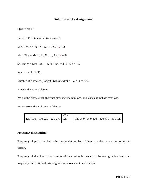 Statistics Assignment Solution - Deslib