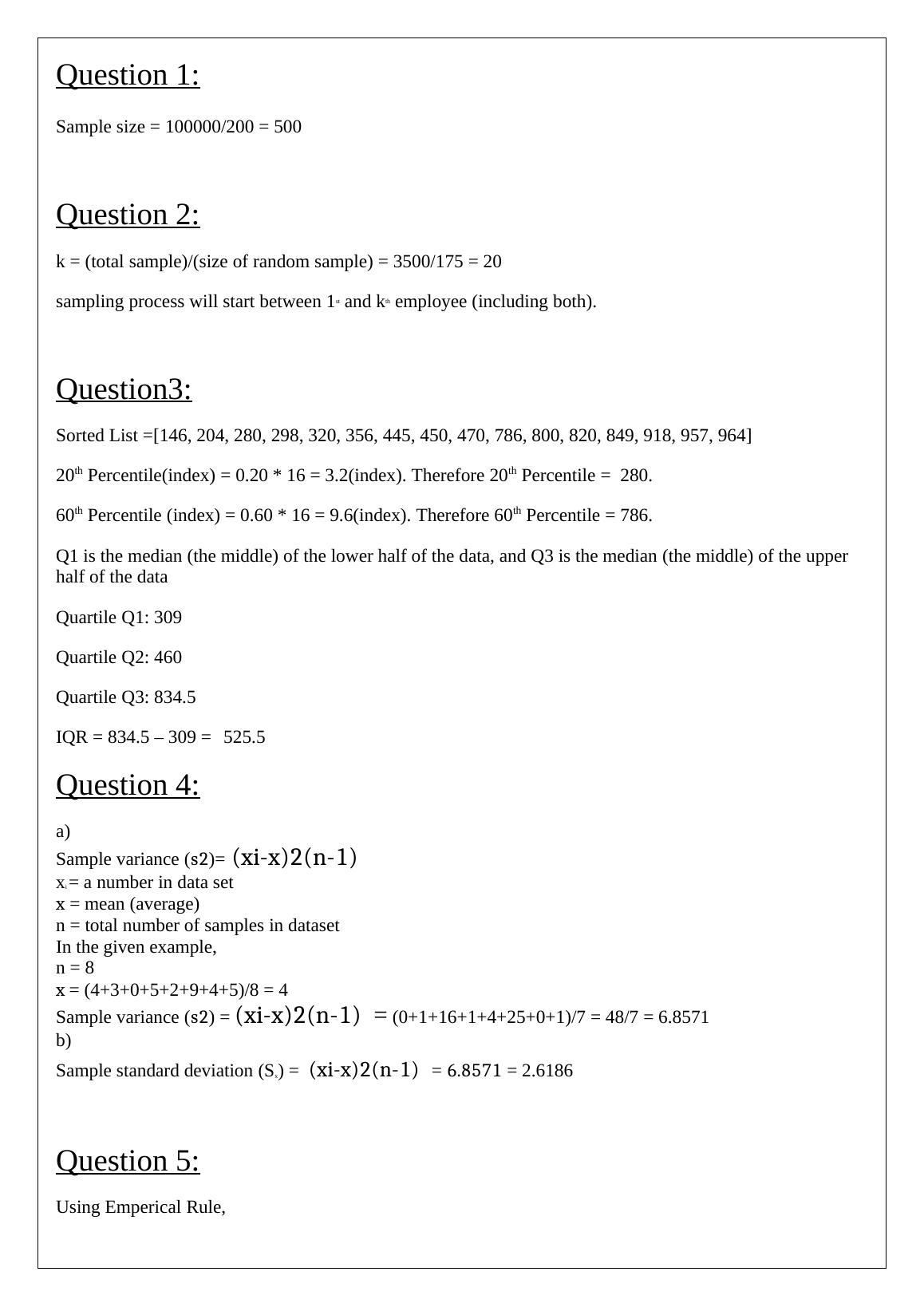 Statistics Practice Problems And Solutions | Desklib