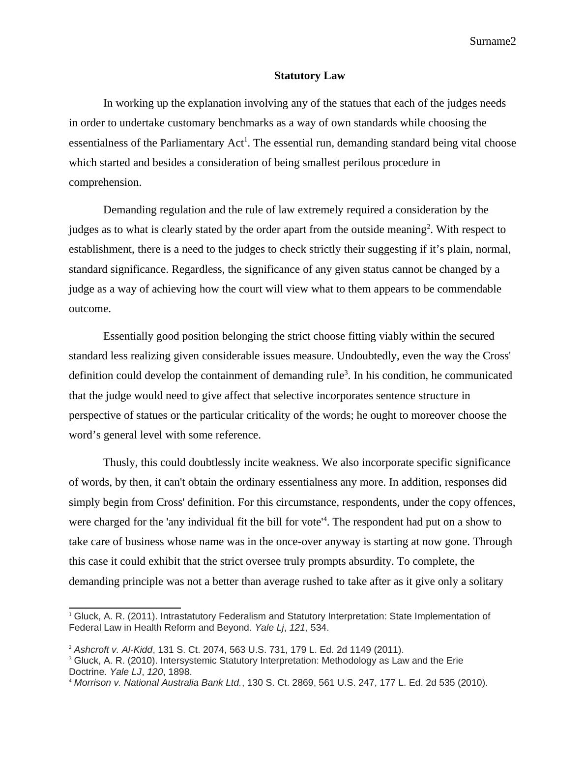 Understanding Statutory Interpretation Law Desklib