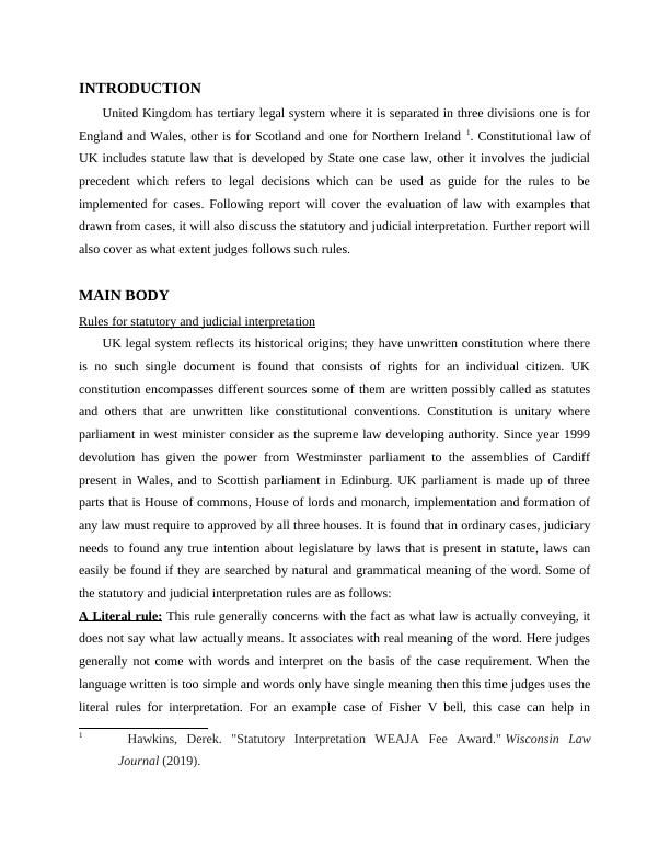 Rules for Statutory and Judicial Interpretation in English Legal System