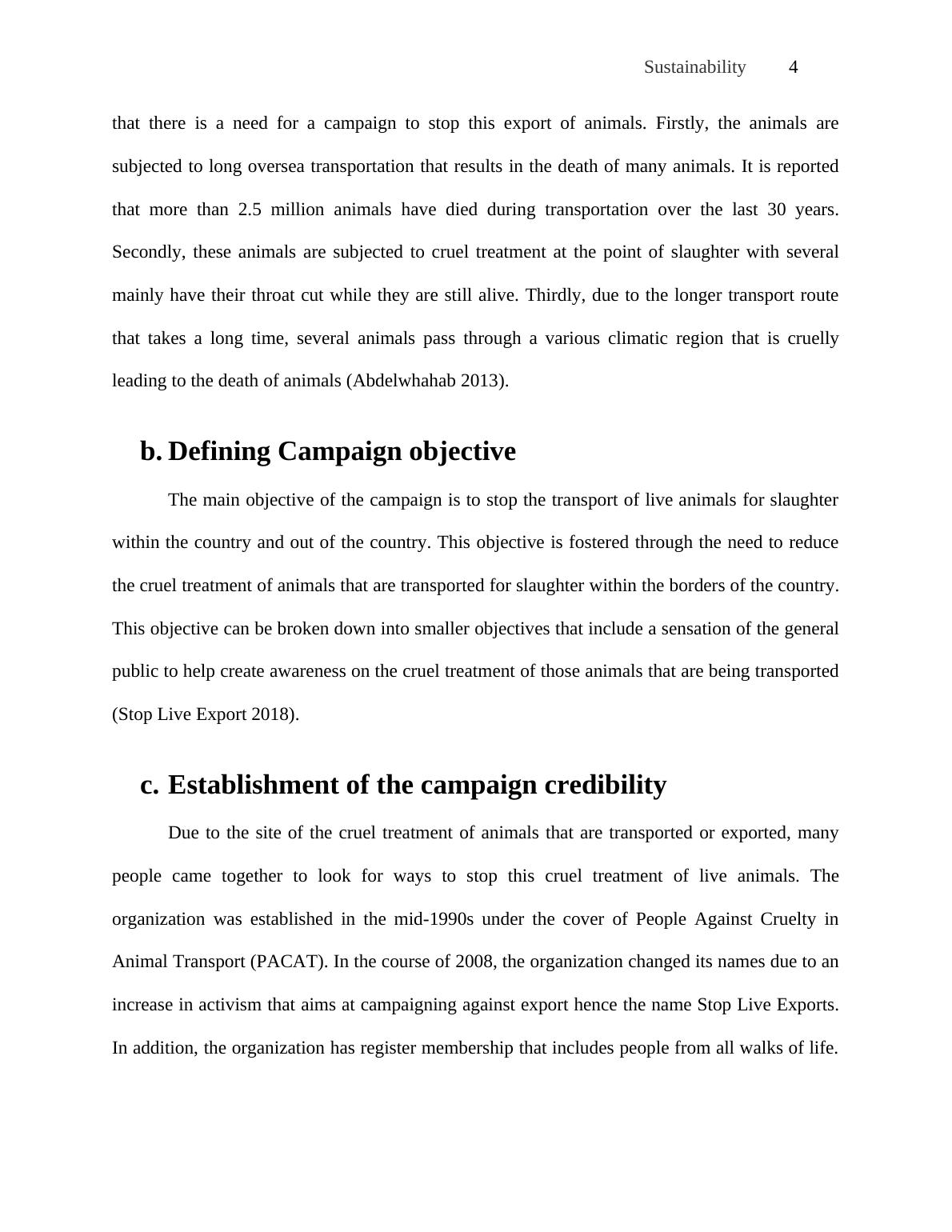 Stop Live Animal Export Campaign in Australia An Analysis