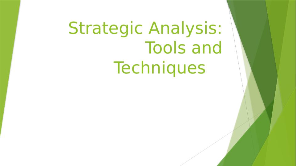 Strategic Analysis: Tools and Techniques_1