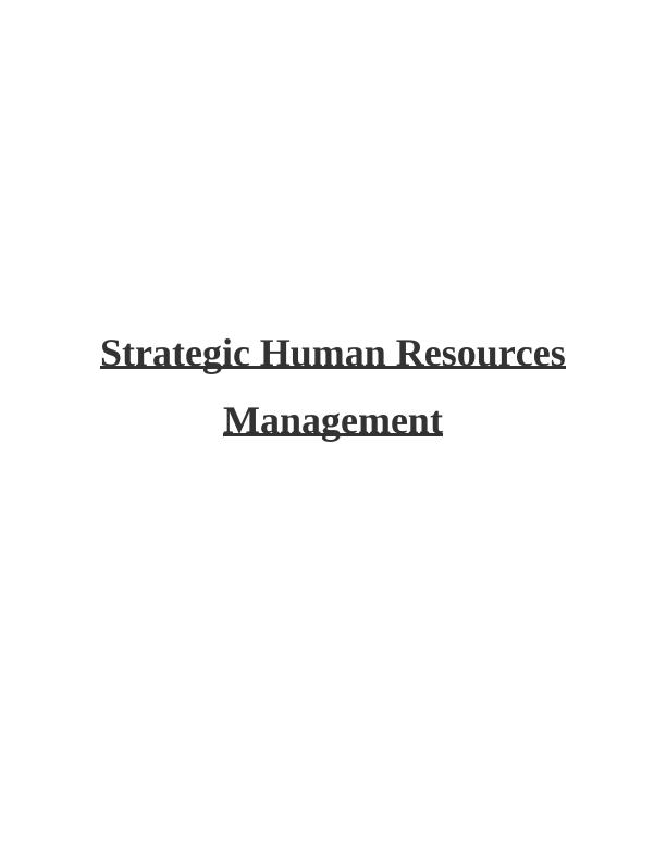 Strategic Human Resources Management at Morrisons