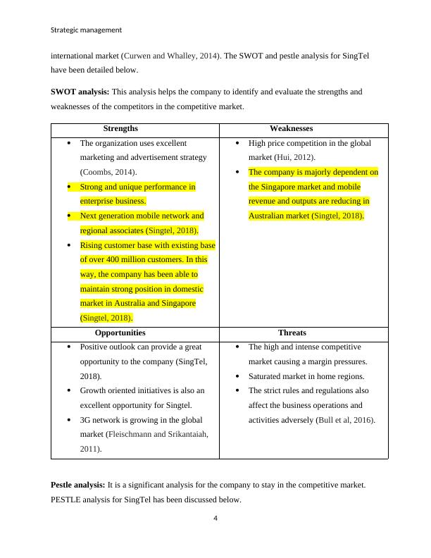 Strategic Management of SingTel: SWOT, PESTLE and Competitive Analysis_4