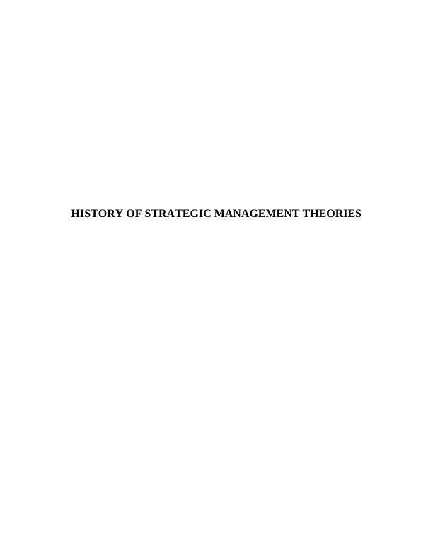 types of strategic management theories