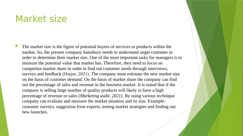 Strategic Marketing: Market Audit, Competitor Analysis, and Customer Analysis for Sainsbury_4