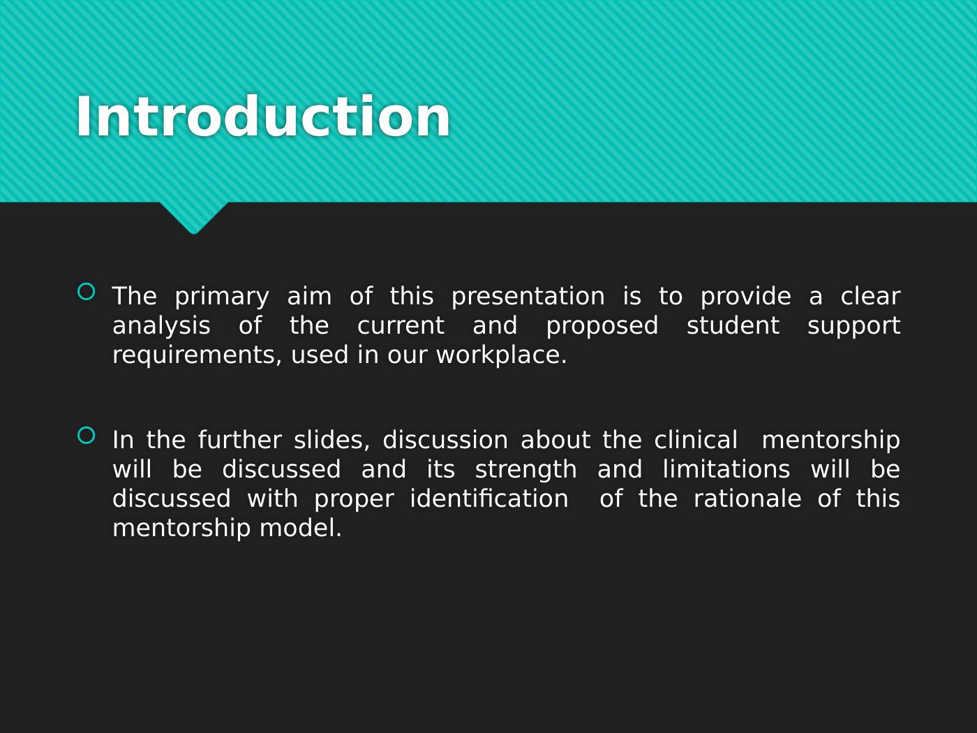 Current and Proposed Student Support Requirements in the Workplace