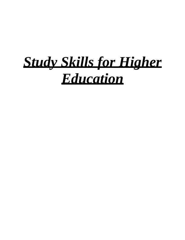 study skills for higher education