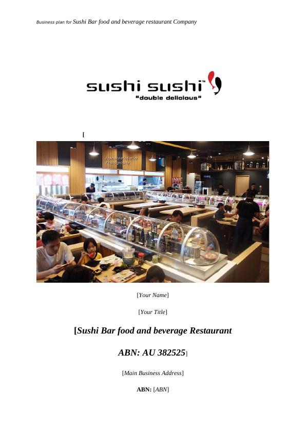 business plan for sushi restaurant