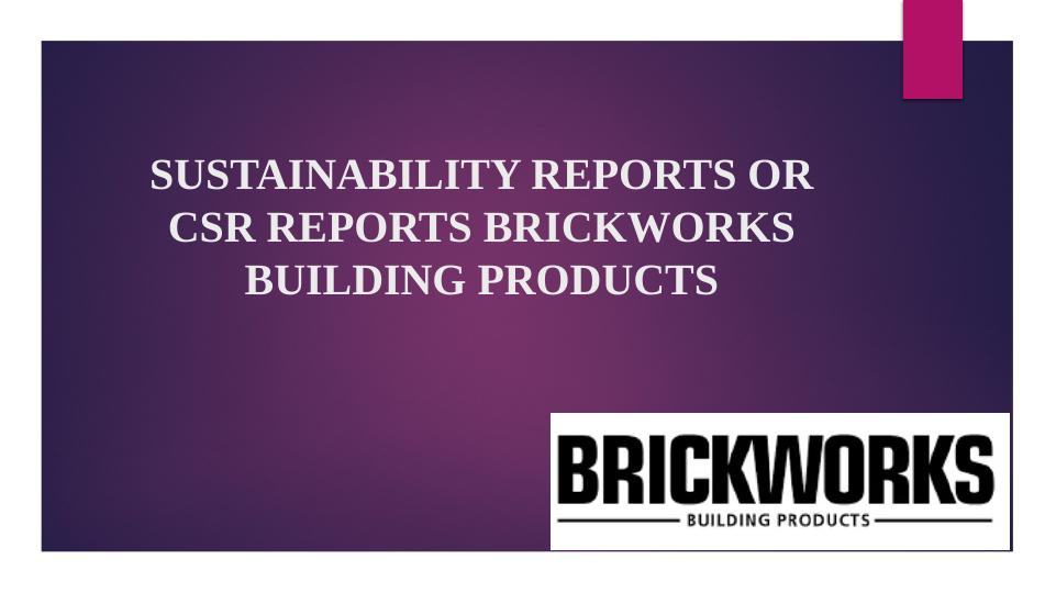 Sustainability Reports or CSR Reports Brickworks Building Products_1