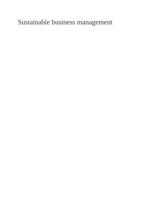 sustainable business management case study