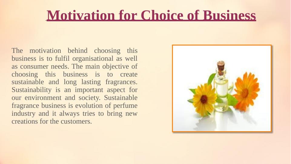 example of business plan for fragrance production