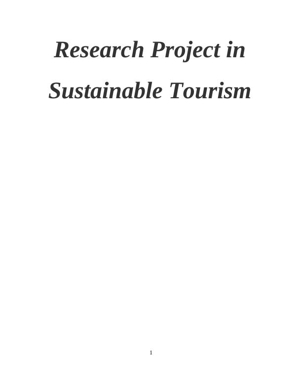 Research Project in Sustainable Tourism_1