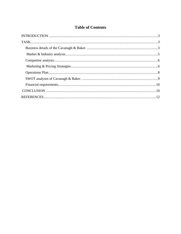 SWOT Analysis of Cavanagh & Baker: Business Details, Market & Industry ...