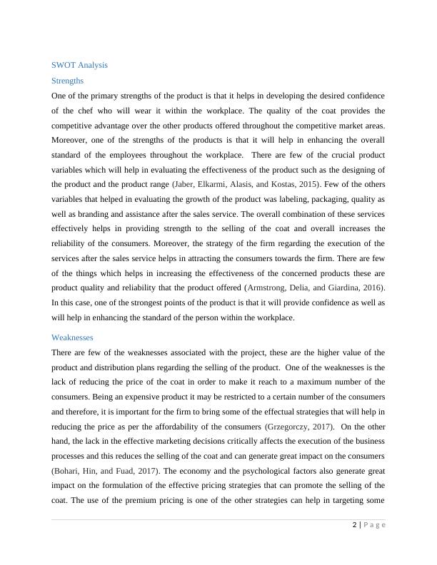 Swot Analysis Of Chef Coats Strengths Weaknesses Opportunities And Threats 6821