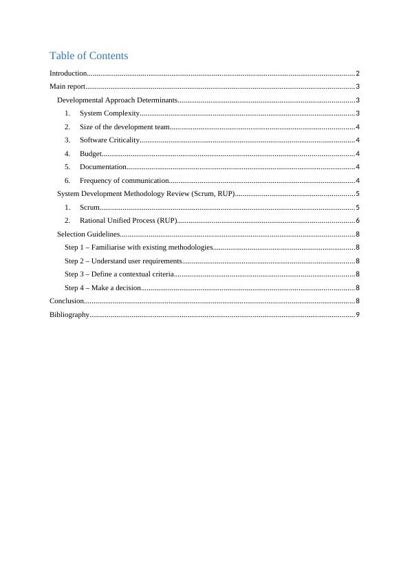 Employee Handbook on System Development Methodologies A Selection Guide