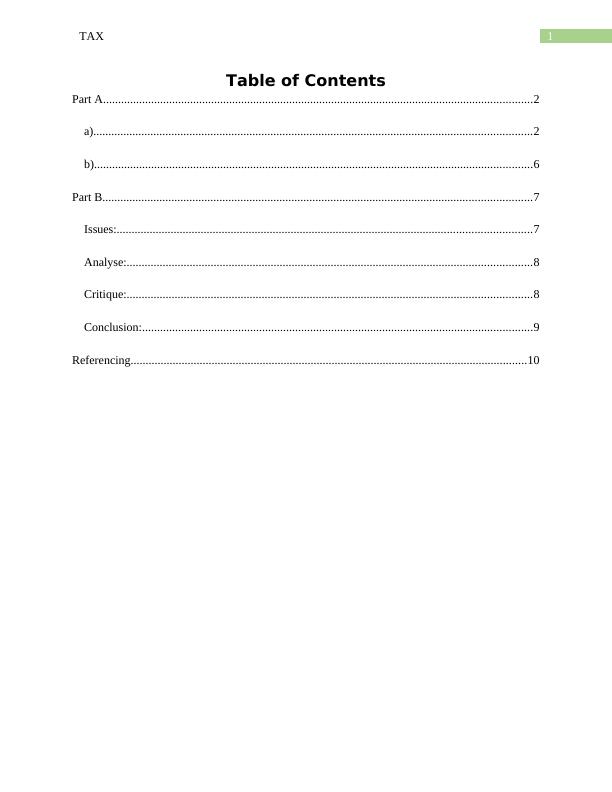 Tax Treatment of Various Items - Income Tax Assessment Act 1997