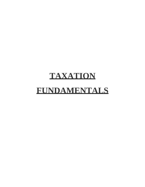 Taxation Fundamentals: Calculation of Income Tax and National Insurance Contribution_1