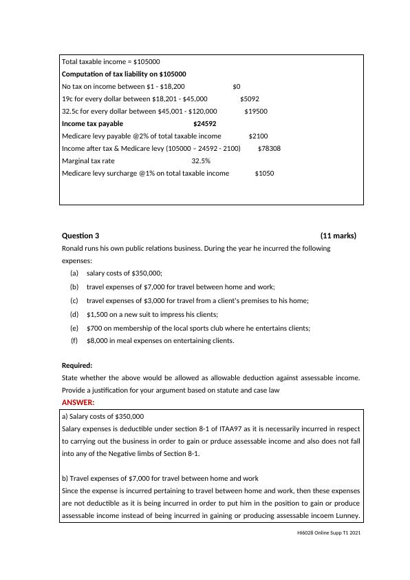Taxation Law Assessment on Commonwealth Taxes, Tax Liability