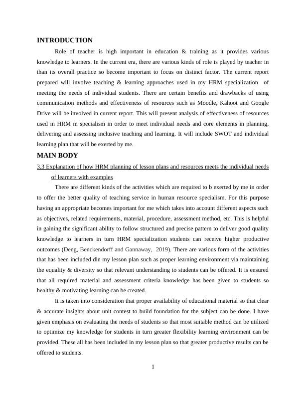 Role of the Teacher in Planning Teaching and Assessing Desklib
