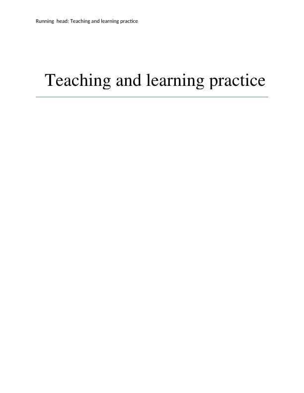 Teaching and Learning Practice: Principles, Resources, and Effectiveness_1