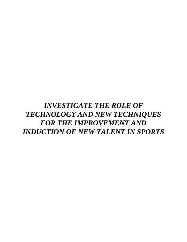 Role of Technology and New Techniques in Induction of New Talent in Sports_1