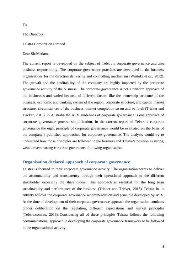 Corporate Governance and Social Responsibility in Telstra: An Evaluation Based on ASX Principles_4
