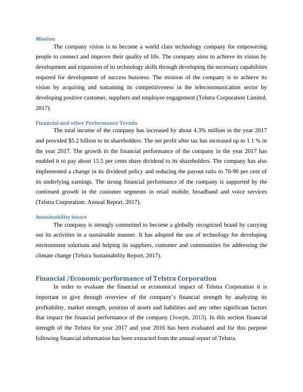 Financial, Social and Environmental Performance Analysis of Telstra Corporation Limited_4