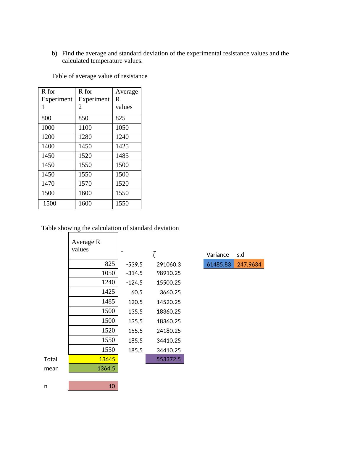 Temperature Calculation From Resistance Values | Desklib