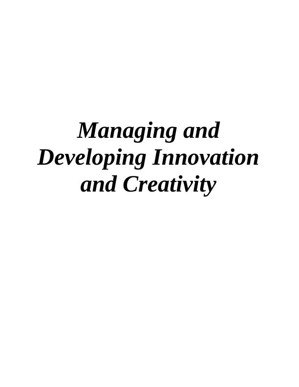 Managing & Developing Innovation & Creativity in Tesco HRM: Solutions, Implementation Plan, and Innovation Audit Methodology_1