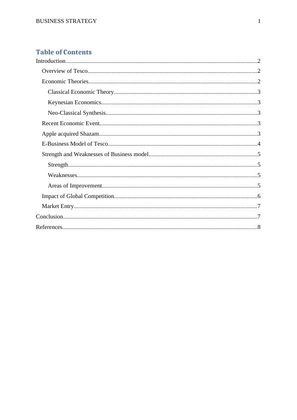 International Business Strategy for Tesco: E-Business Model and Market ...