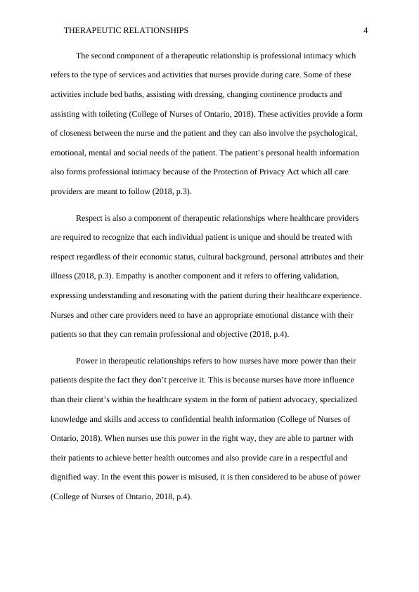 Importance of Therapeutic PersonCentered Relationships Desklib