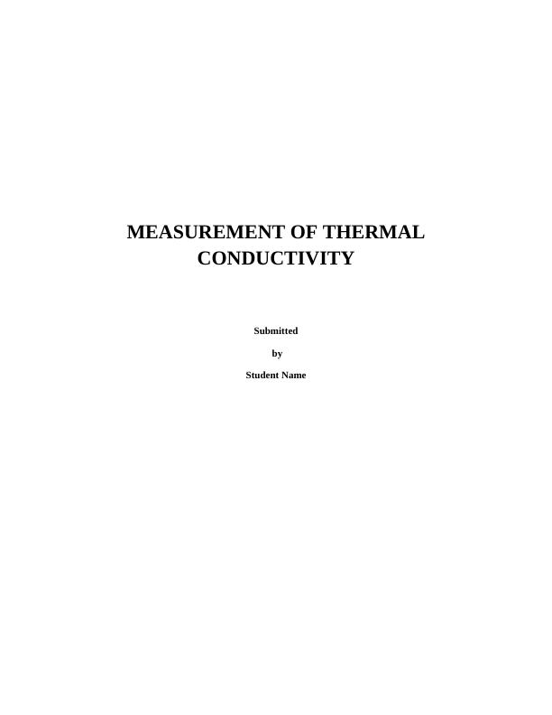 forbes method thermal conductivity experiment