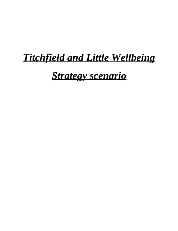 Titchfield and Little Wellbeing Strategy Scenario Desklib