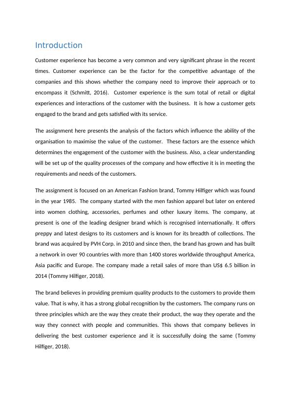 Maximising Customer Value A Critical Analysis of Tommy Hilfiger's Quality Processes and