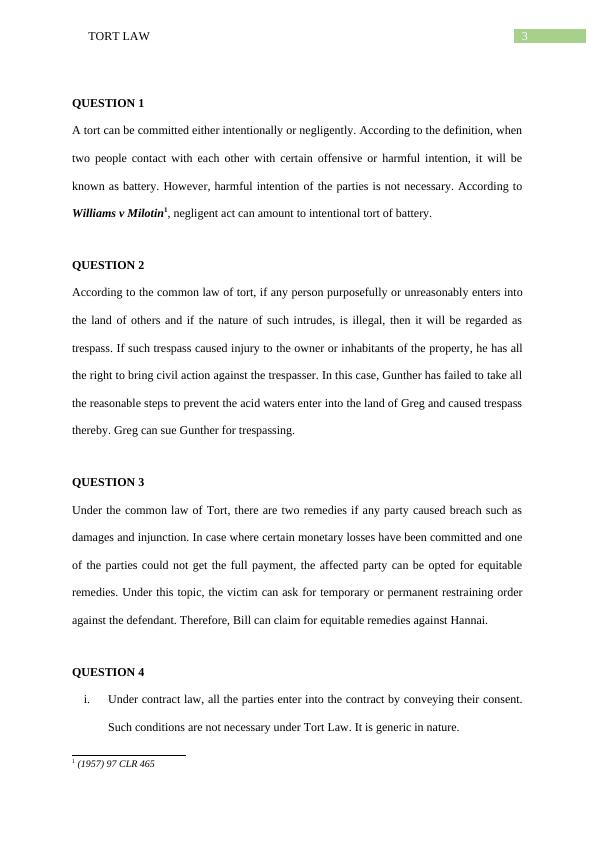 Tort Law Definition, Types, and Remedies Desklib