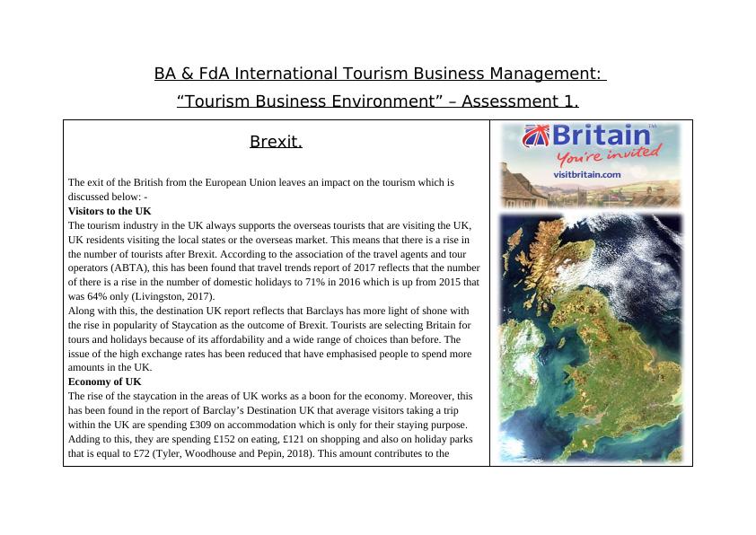 Impact of Brexit, Over-tourism and Donald Trump on Tourism Business Environment_2