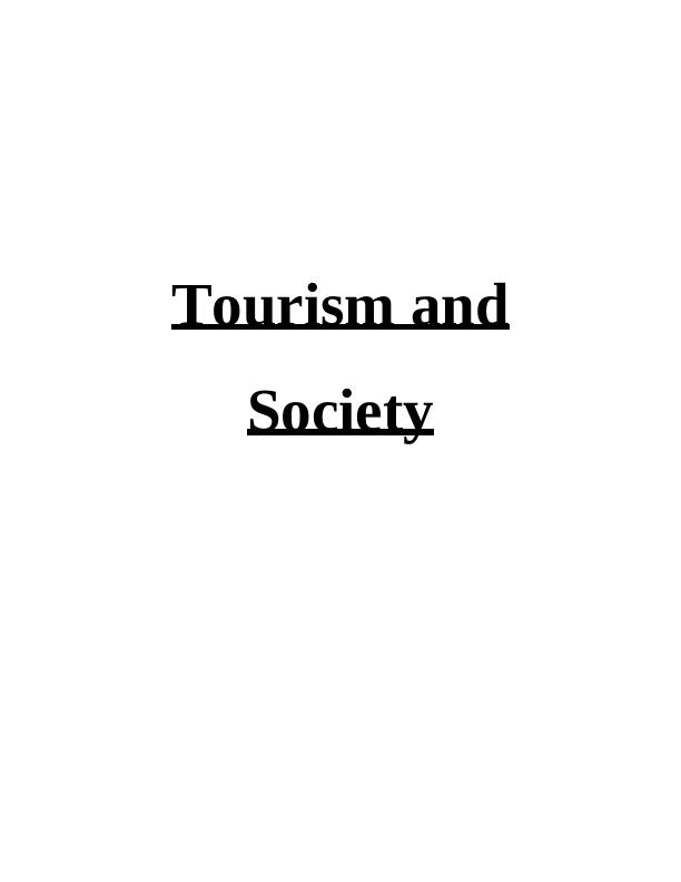 Tourism and Society: Impact and Relationship_1