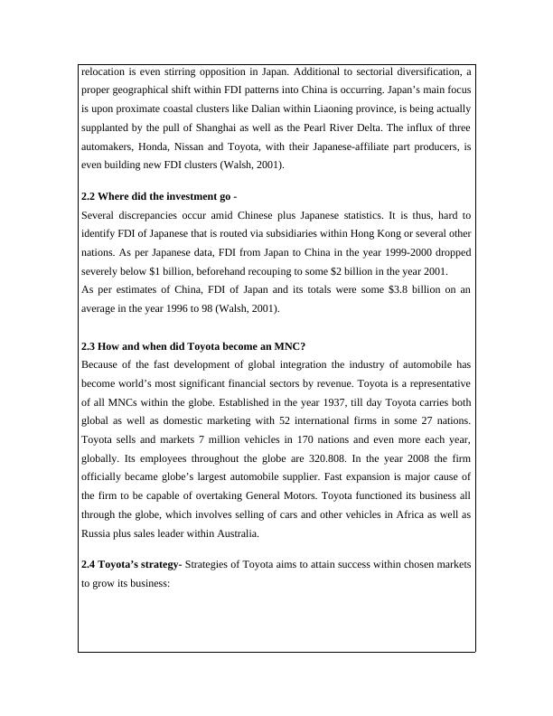 Cross Industry Analysis of Toyota Corporation's Entry into Chinese Market_4